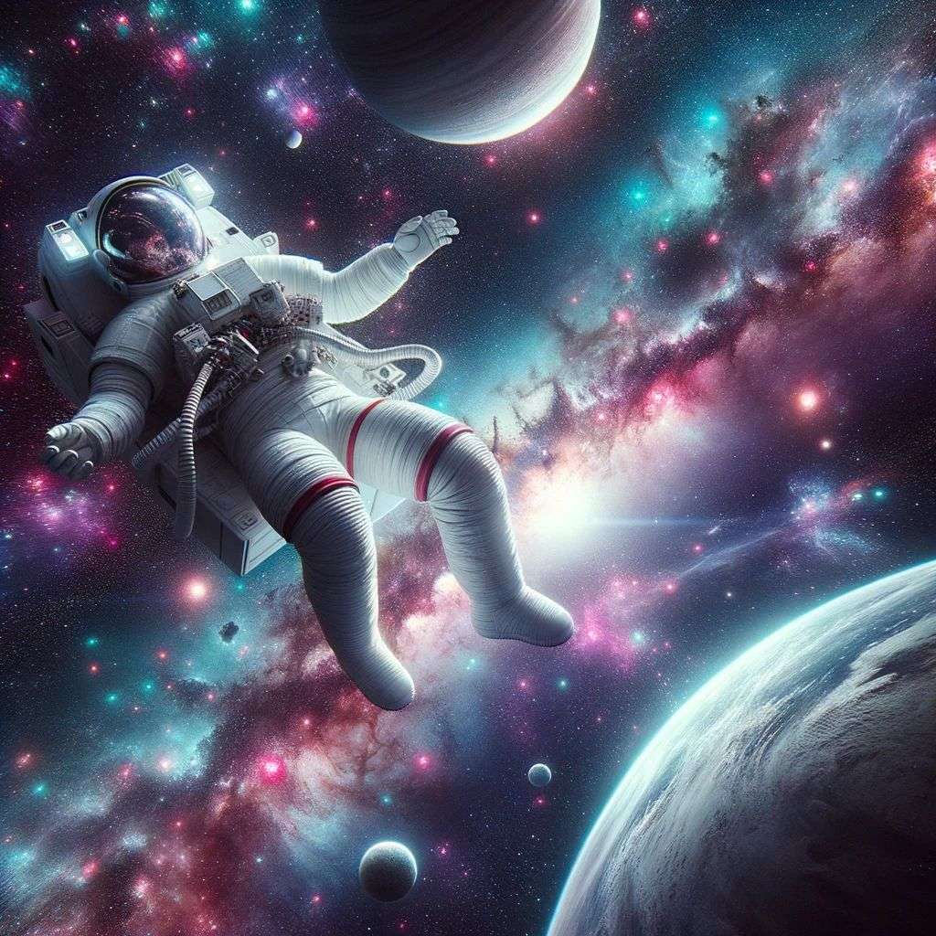 an astronaut, digital art, faux-3D style